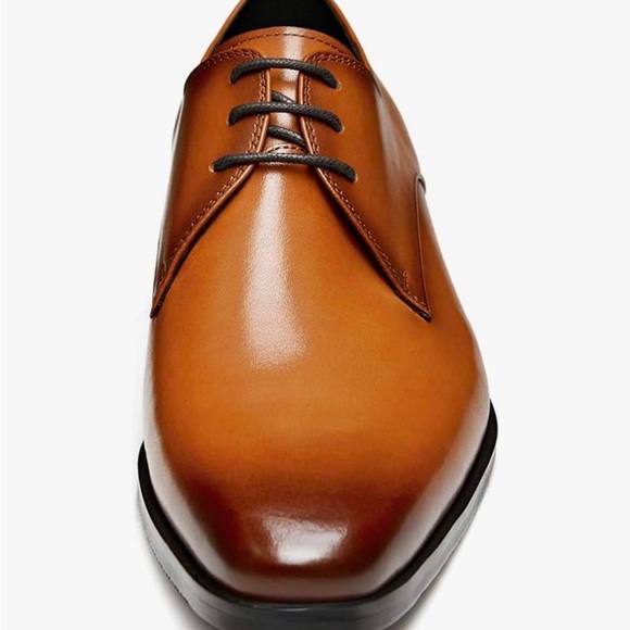 New Men’s Brown Leather Oxford Dress Shoes sz 7 / 38 - Picture 4 of 13